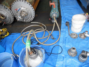 製造機器冷却装置内コイル薬品循環洗浄前